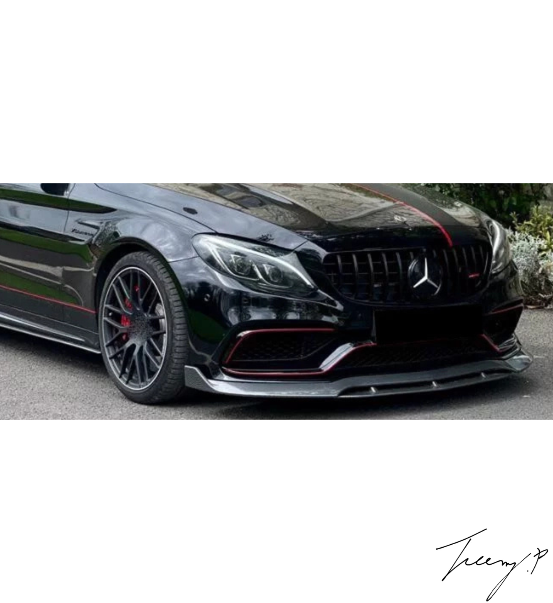 Mercedes Benz C63 W205 (2015–2019) AMG B Style Carbon Look Front Bumper Splitter