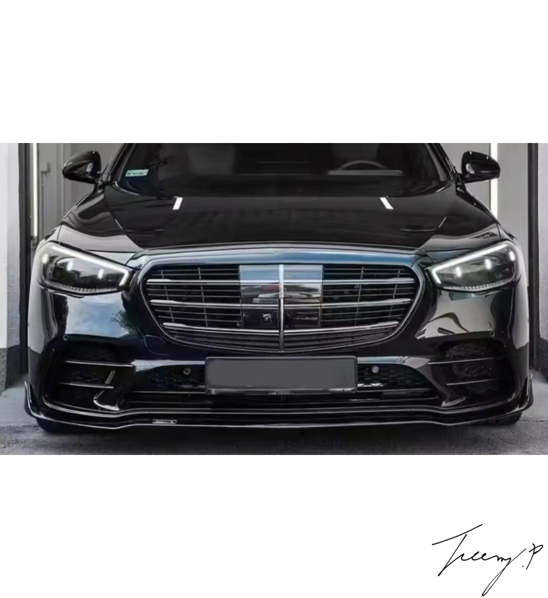 Mercedes S-Class W223 (2020+) Style Gloss Black Front Splitter Spoiler