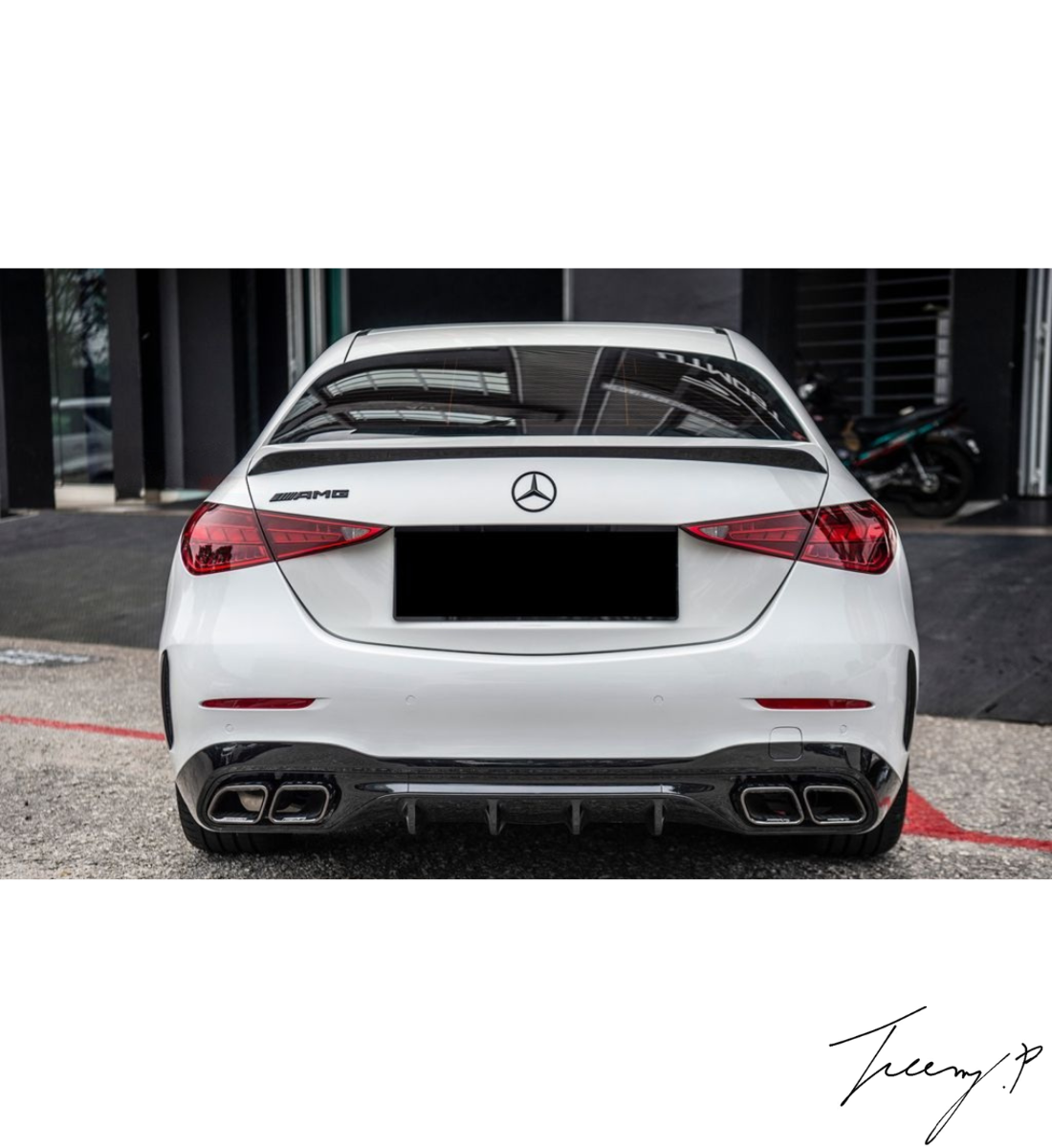 Mercedes C-Class W206 (2021+) Gloss Black Rear Roof Spoiler Lip Wing 