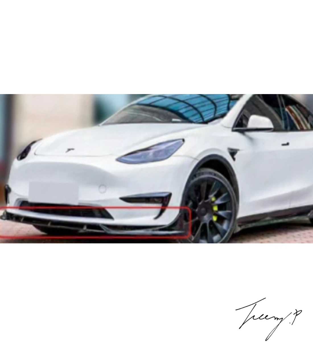 Tesla Model Y (2020-2024) Gloss Black Front Bumper Lip Splitter
