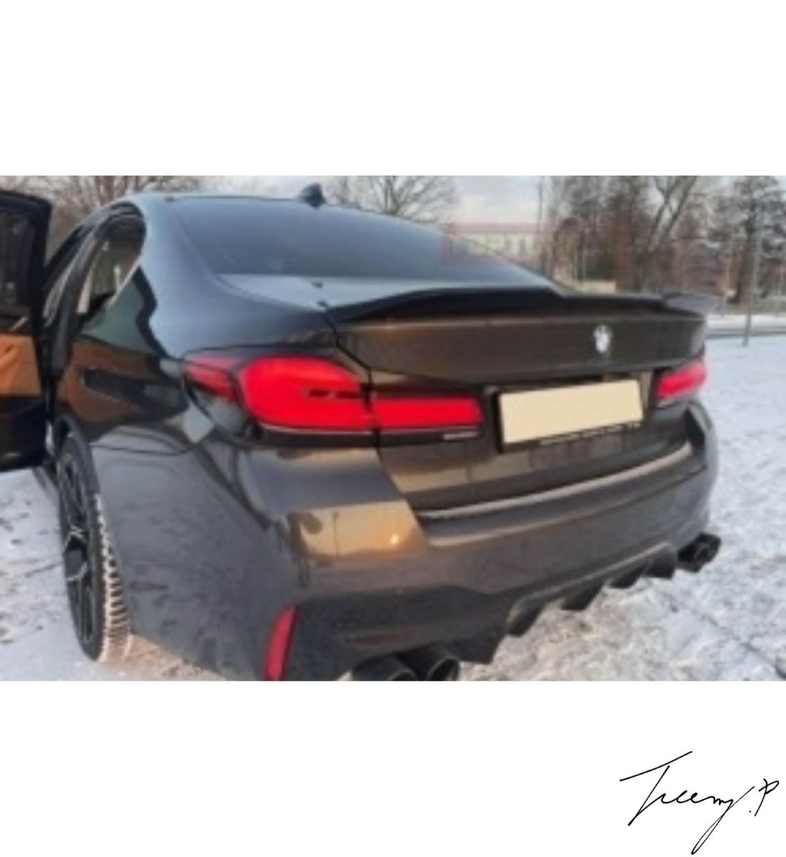 BMW 5 Series G30 (2018-2020) Rear Trunk Boot Lip Spoiler CS Style Gloss Black