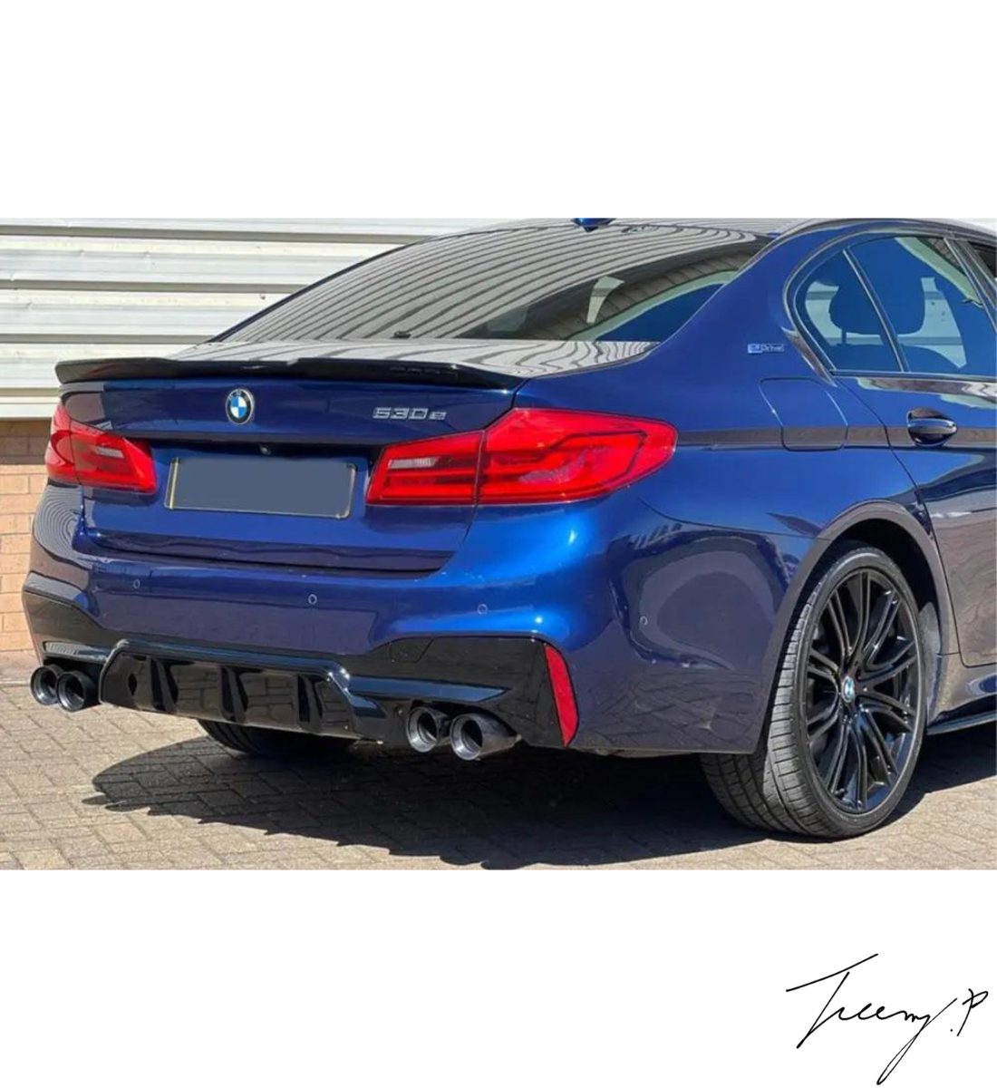 BMW 5 Series G30 (2018-2020) Rear Trunk Boot Lip Spoiler CS Style Gloss Black