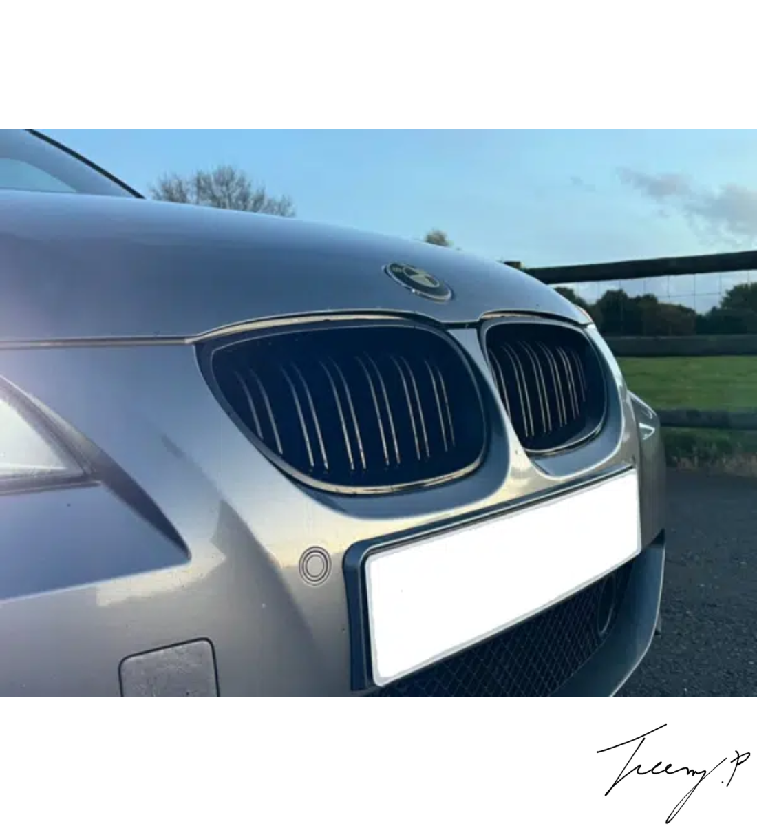 BMW 5 Series E60 2004-2010 Front Kidney Grilles Gloss Black Double Slat