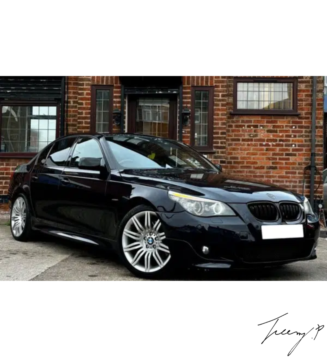BMW 5 Series E60 2004-2010 Front Kidney Grilles Gloss Black Double Slat