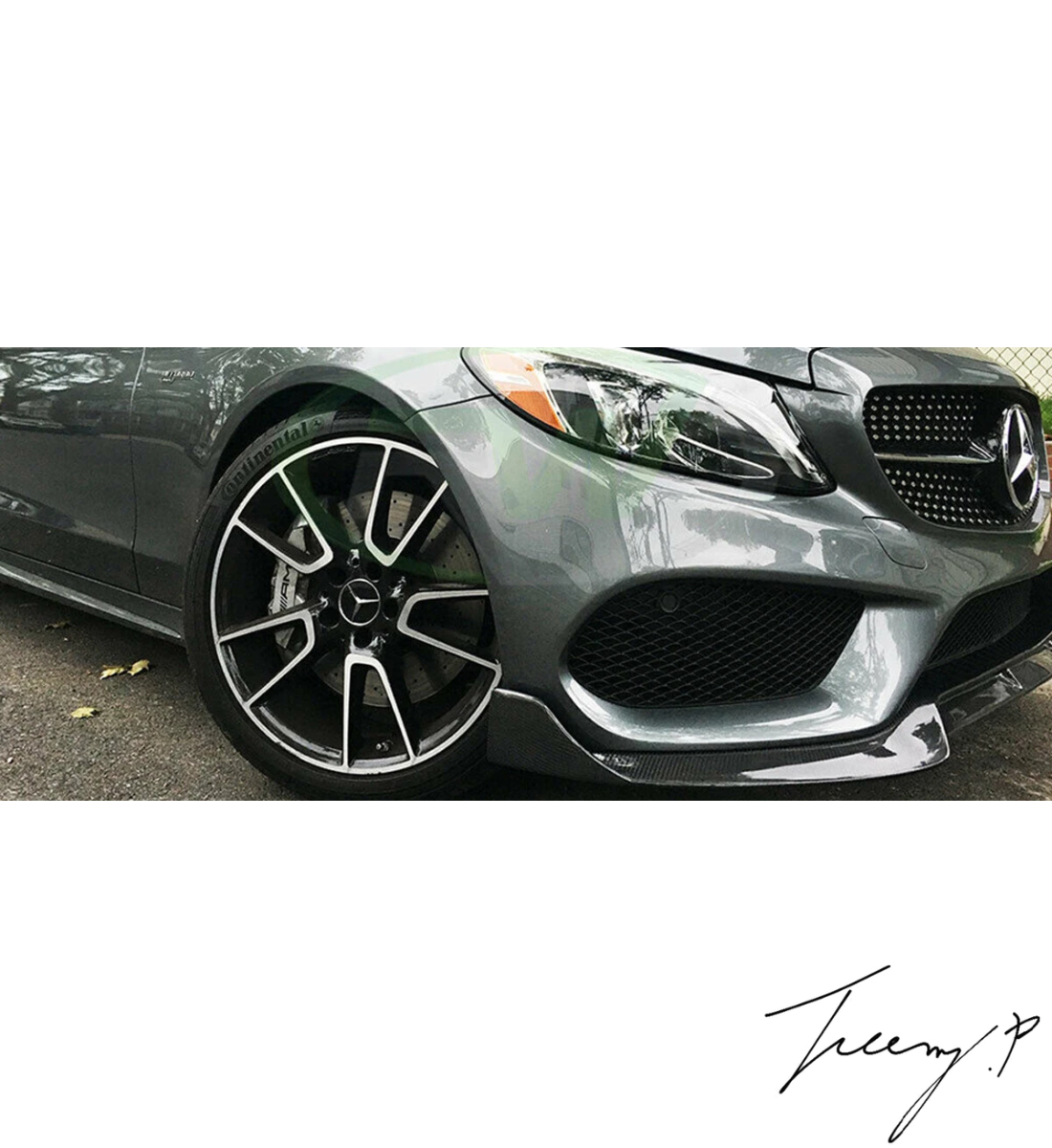 Mercedes C Class W205 2014-2018 Carbon Look Front Splitter