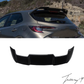 Rear Vortex style roof hatch spoiler installed on a 2018-2026 Toyota Corolla E210 Hatchback