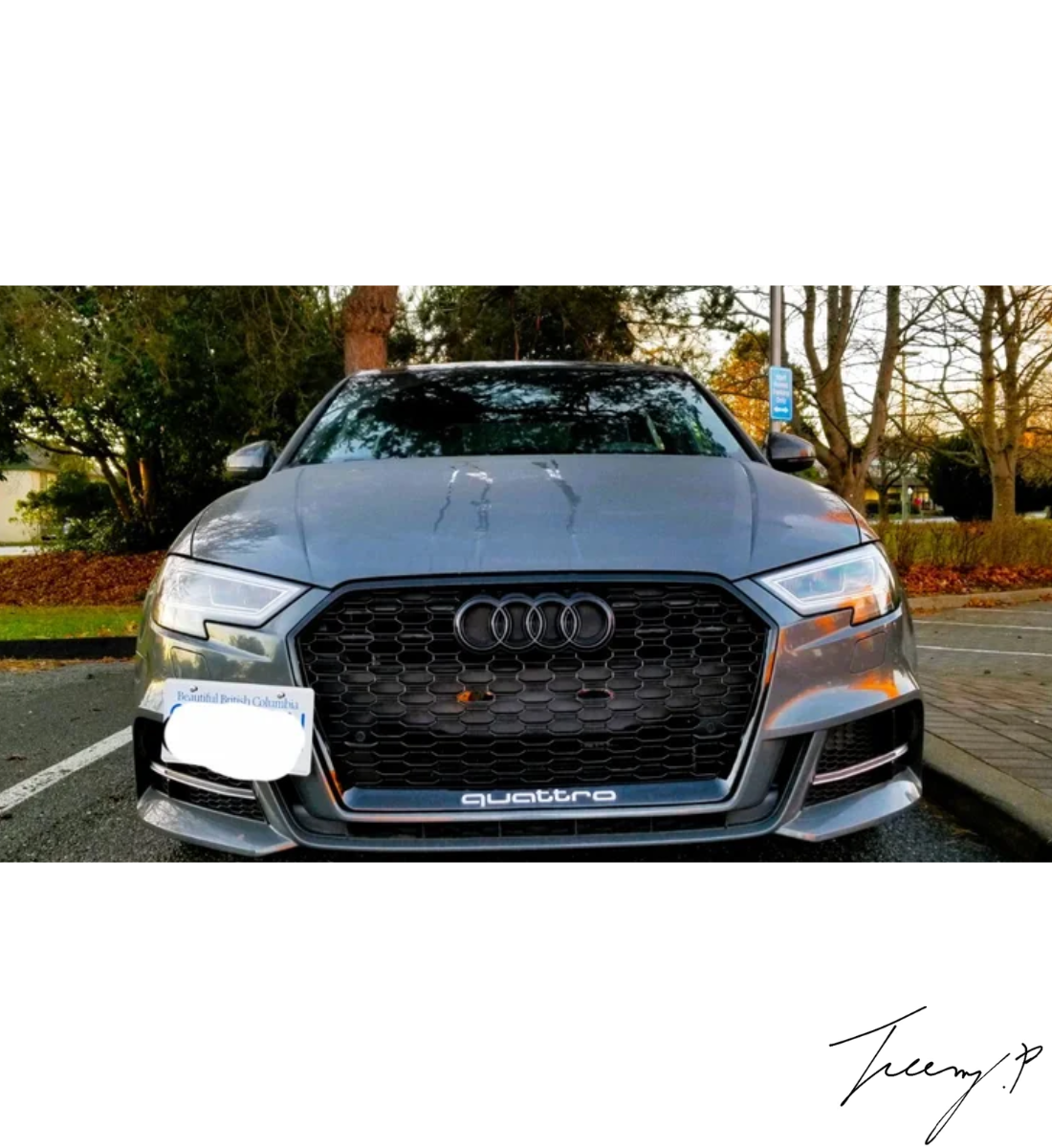 Audi A3 S3 8V (2012-2015) RS3 Style Front Grille Honeycomb Mesh Gloss Black