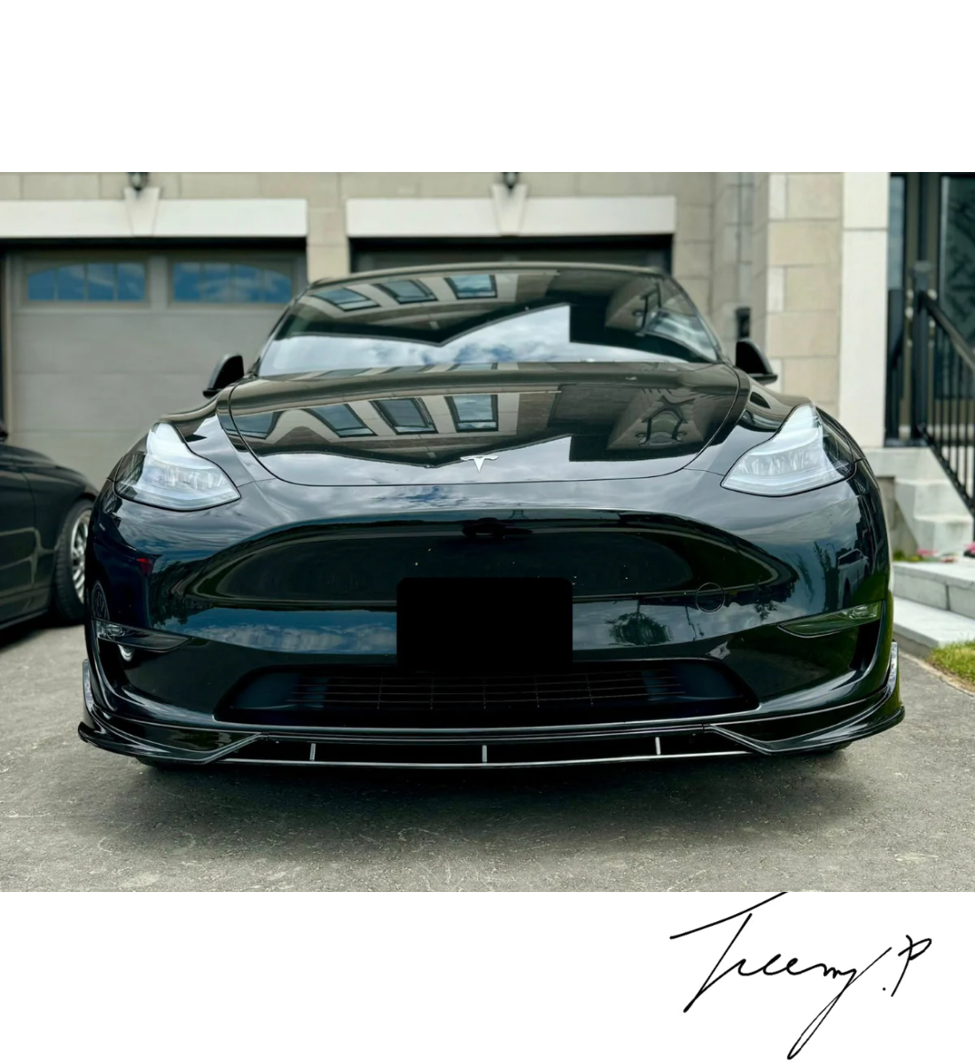 Tesla Model Y (2020-2024) Gloss Black Front Bumper Lip Splitter