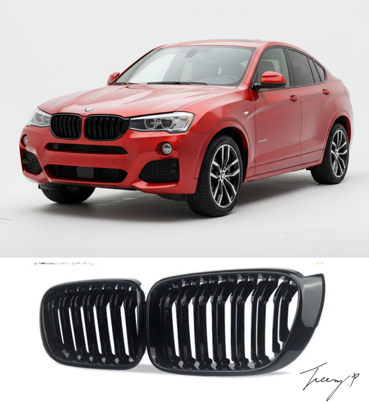 BMW X3 X4 F25 F26 2014-2017 Black Front Kidney Grille Grill Twin Slat