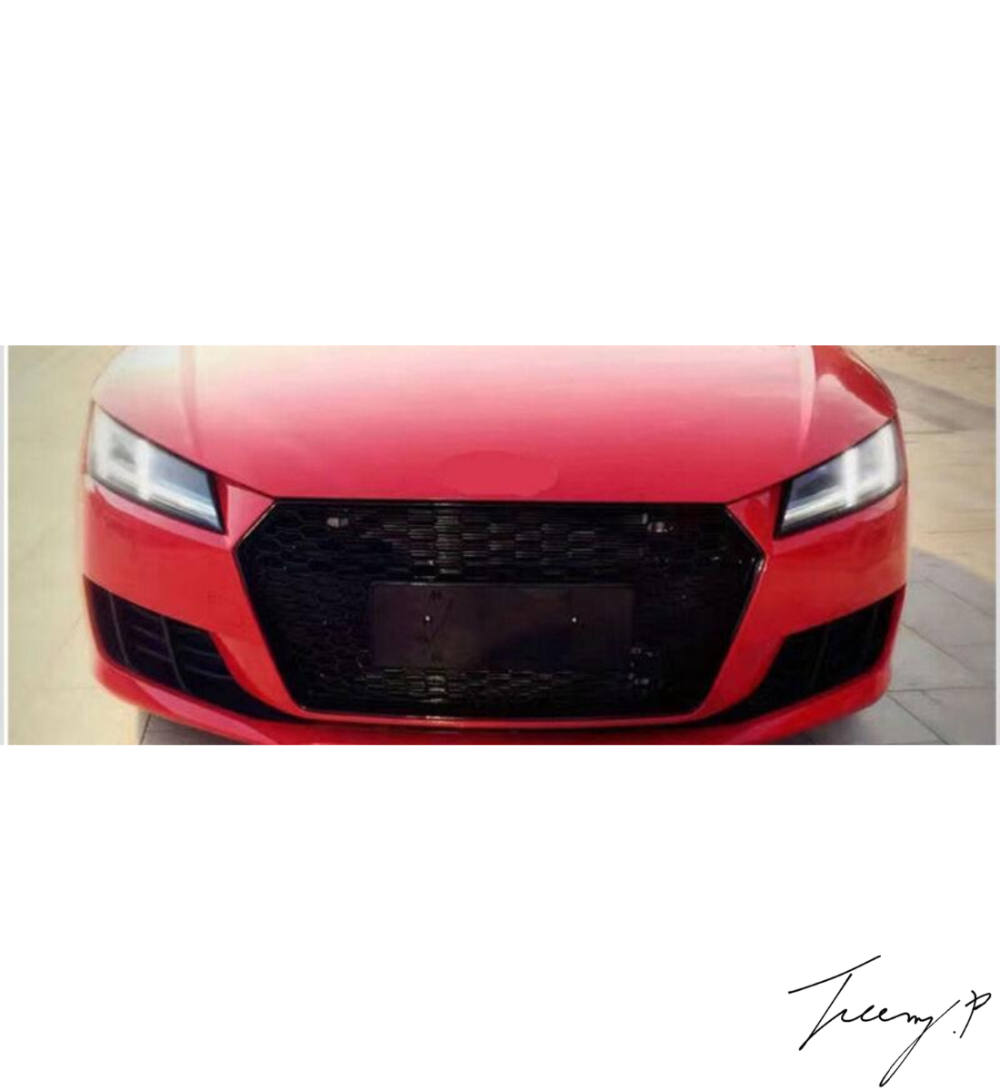 Audi TT MK3 FV 8S (2016-2020) TTRS Style Front Grille Gloss Black Honeycomb Mesh