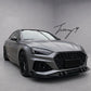 Audi A5 S5 B9.5 Coupe Cabrio Sportback 2020-2024 RS5 style gloss black honeycomb mesh front bumper grille replacement with badge holder