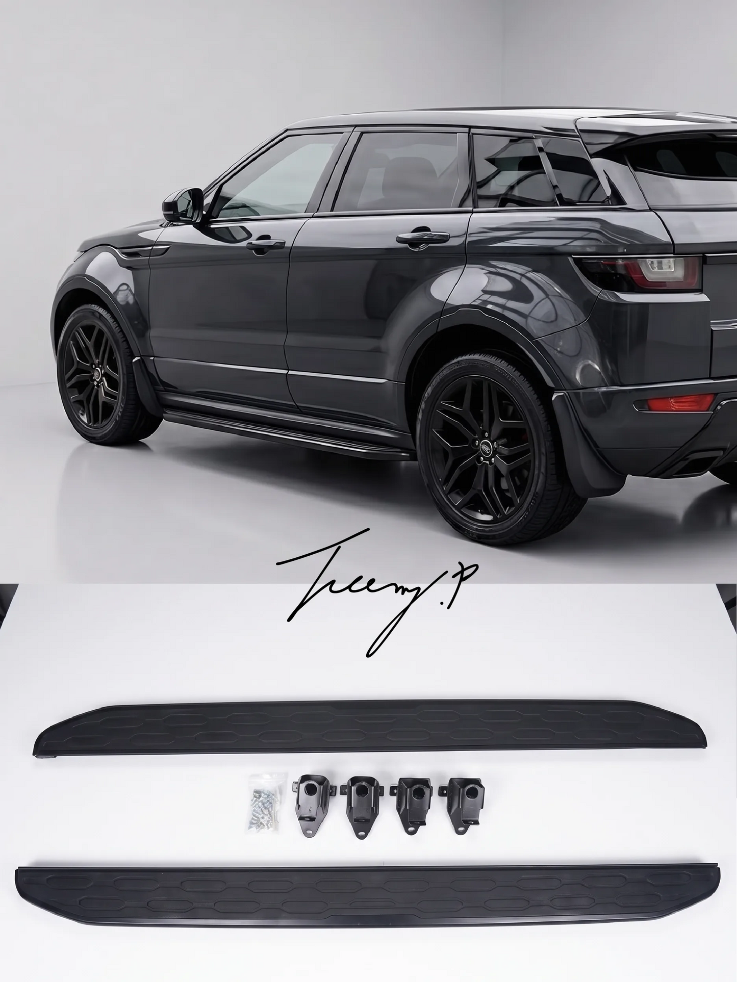 Range Rover Evoque 2018 - 2025 Dynamic Aluminium OE Style Side Steps Running Boards Black Bodykit
