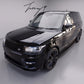 Gloss black bonnet hood vent grille trim installed on a 2013-2018 Range Rover Vogue (L405)
