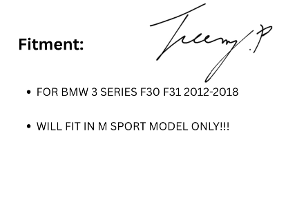 BMW 3 Series F30 F31 (2011–2018) M Sport Gloss Black Front Splitter Spoiler 