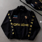 Vintage Porsche Jacket Black - Unisex - Embroidered Stitched Padded Outdoor Coat Women & Mens clothing