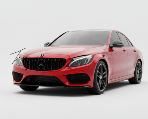 Mercedes C Class W205 C205 2015–2021 AMG GT Style Front Grille Gloss Black OEM