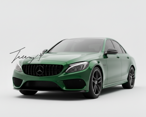 Mercedes C Class W205 C205 2015–2021 AMG GT Style Front Grille Gloss Black OEM