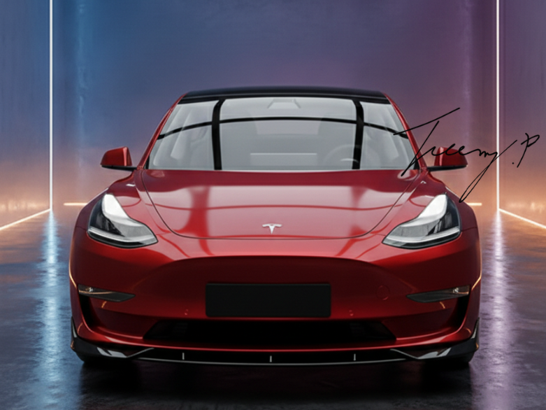 Tesla Model 3 (2023+) 4-Piece Gloss Black Front Lip Spoiler