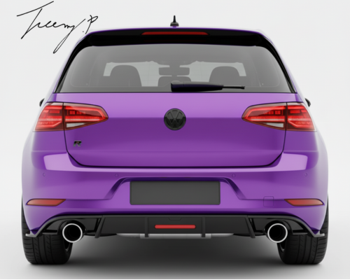 VW Golf MK7  GTI 2012-2020 Gloss Black Rear Diffuser with LED Lights