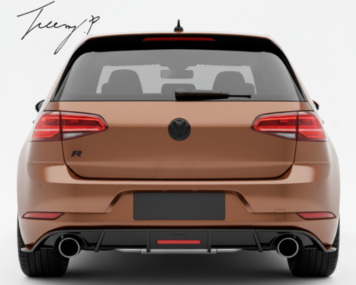 VW Golf 7.5 All Series Rear Diffuser with LED Lights