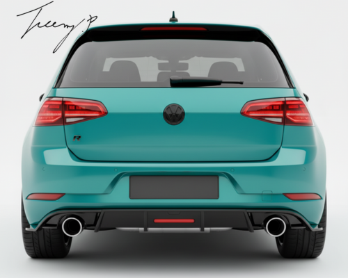 VW Golf 7.5 All Series Rear Diffuser with LED Lights