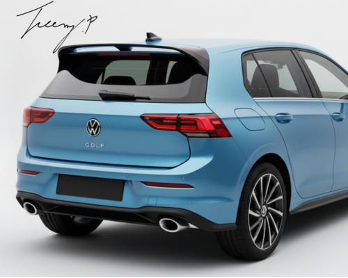 VW Golf MK8 GTI R LINE 2021-2023 Gloss Black CS Clubsport Style Rear Spoiler