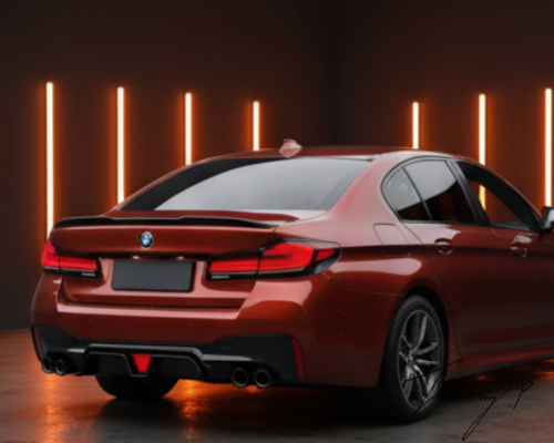 BMW 5 Series G30 G38 2017-2022 Gloss Black Rear Valance Diffuser Quad