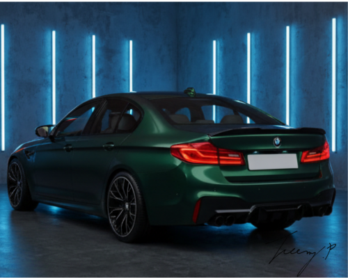 BMW 5 SERIES G30 G38 2017 - 2022 GLOSS BLACK REAR VALANCE DIFFUSER QUAD BODYKIT