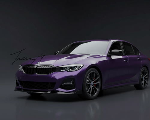 Gloss black 3D-style front lip splitter body kit installed on a 2022-2025 BMW 3 Series LCI G20 / G21