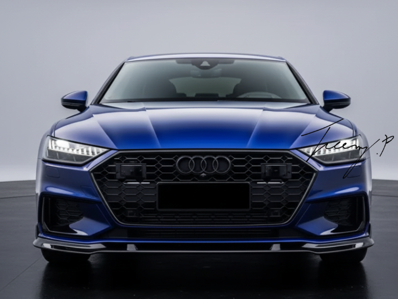 Audi A7 S7 S Line C8 (2017+) Gloss Black Front Splitter Spoiler Lip Body Kit