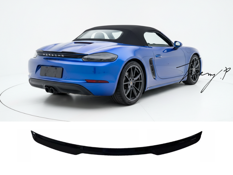 PORSCHE BOXSTER 2016 - 2024 GLOSS BLACK REAR BOOT LIP SPOILER WING BOD ...