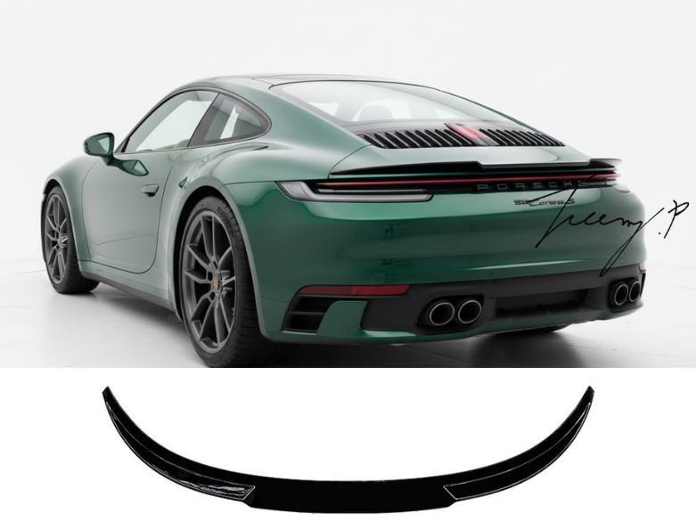 Porsche 911 Carrera 992 (2019+) Gloss Black Rear Boot Lip Spoiler Wing Body