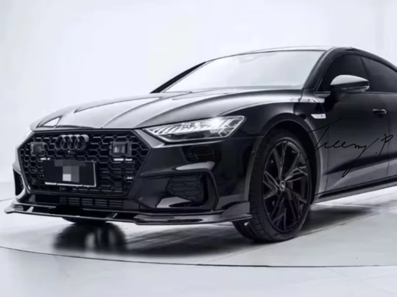 Audi A7 S7 S Line C8 (2017+) Gloss Black Front Splitter Spoiler Lip Body Kit