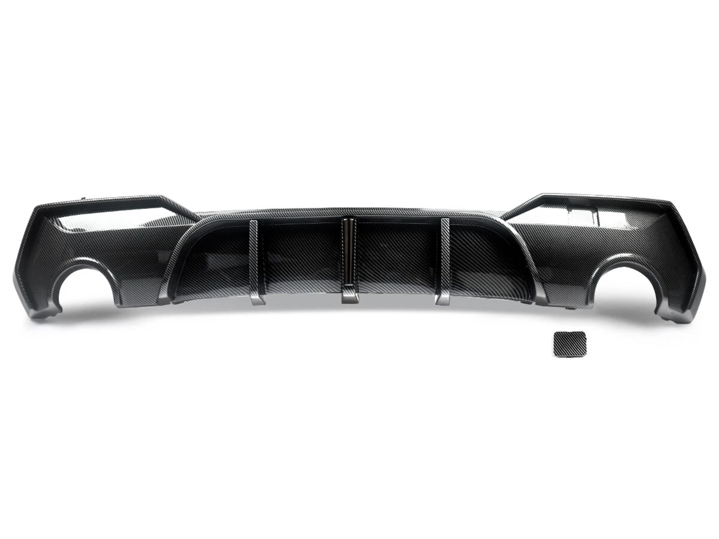 BMW 4 Series G22 G23 M Sport (2020+) Carbon Look Rear Diffuser Valance Bumper LED