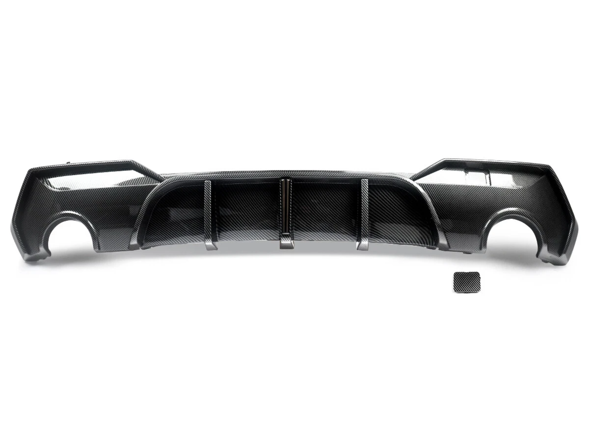 BMW 4 Series G22 G23 M Sport (2020+) Carbon Look Rear Diffuser Valance Bumper LED