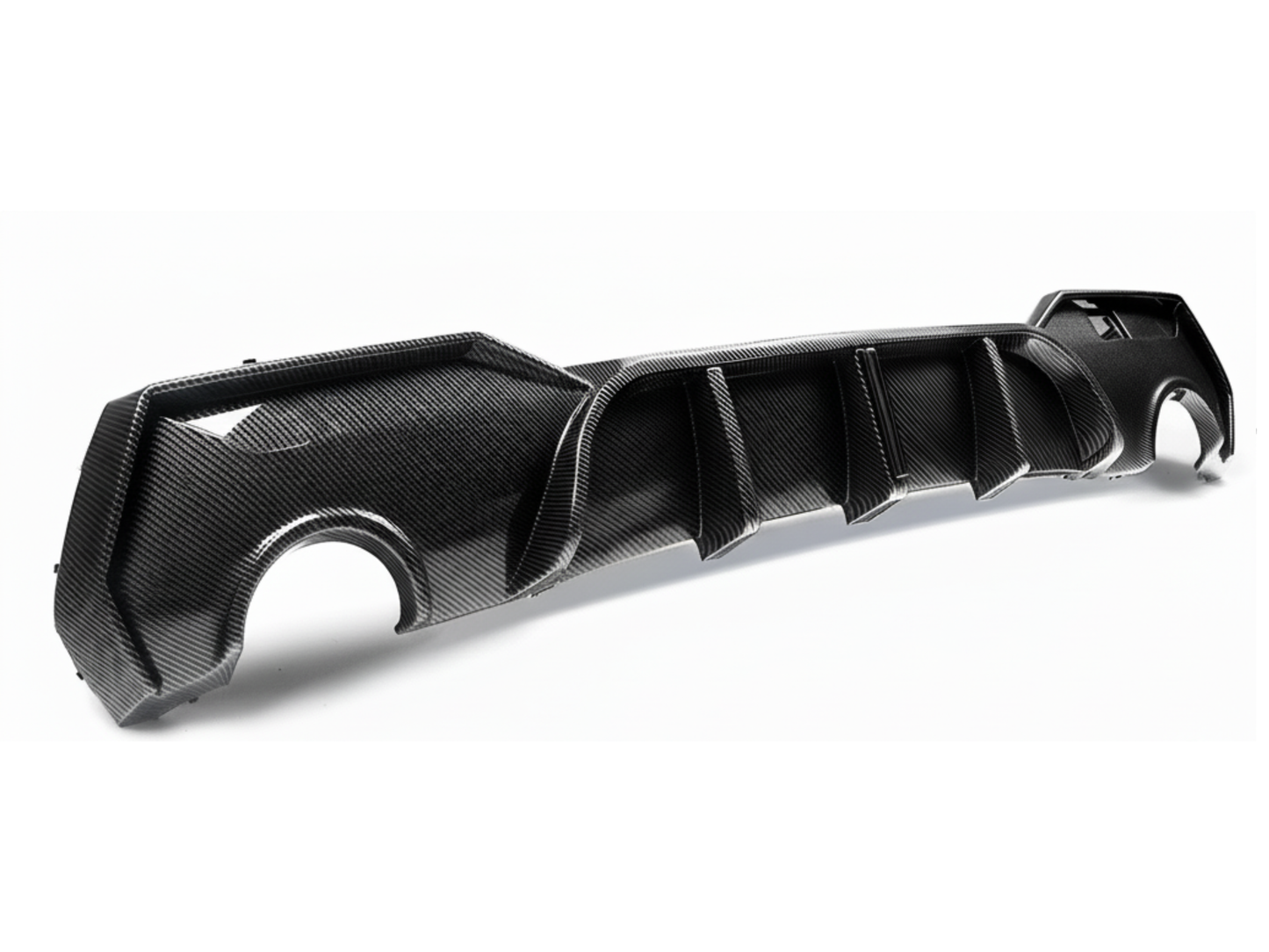 BMW 4 Series G22 G23 M Sport (2020+) Carbon Look Rear Diffuser Valance Bumper LED