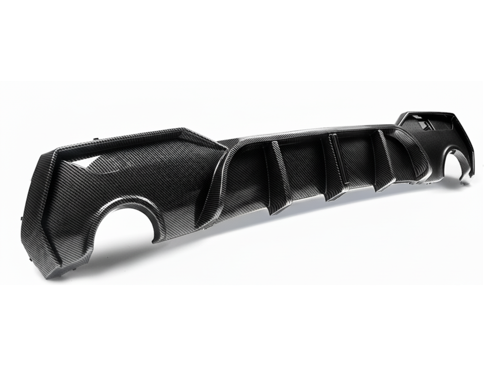 BMW 4 Series G22 G23 M Sport (2020+) Carbon Look Rear Diffuser Valance Bumper LED