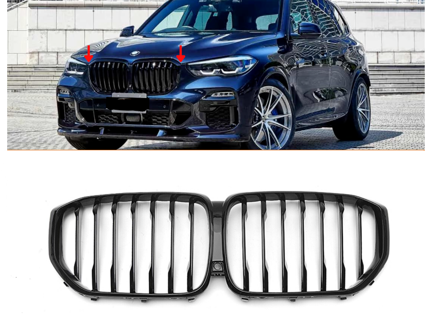 BMW X5 G05 (2018 2019+) FRONT GRILL  KIDNEY GRILL OEM LOOK GLOSS BLACK