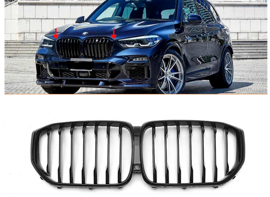 BMW X5 G05 (2018 2019+) FRONT GRILL  KIDNEY GRILL OEM LOOK GLOSS BLACK