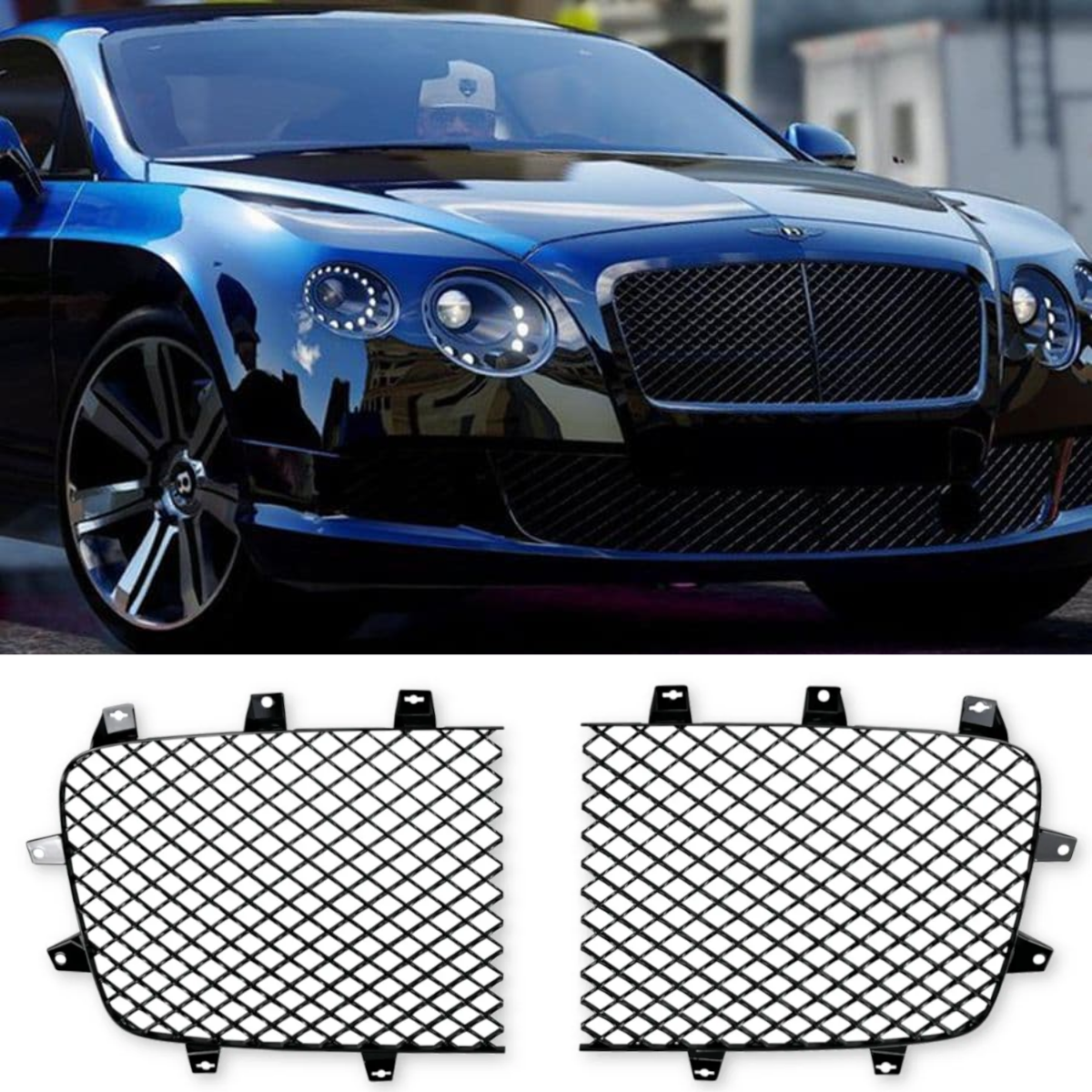 Bentley Continental GT 2012-2016 Front Grille Mesh Radiator Gloss Black