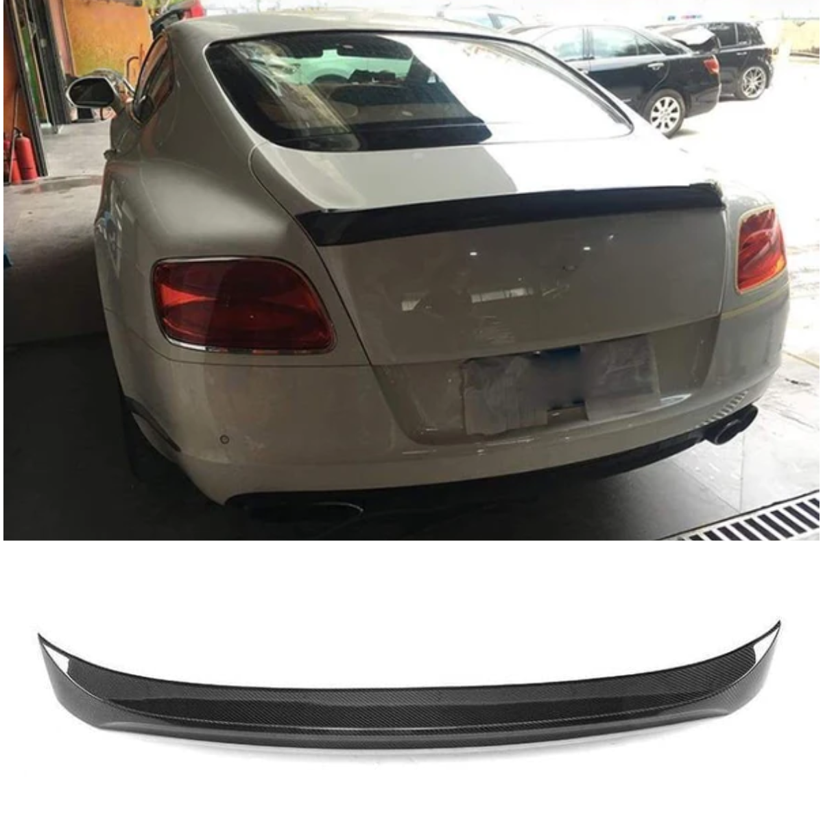 Bentley Continental Coupe (2011-2014) Rear Boot Spoiler Lip Wing in Real Carbon Fibre (Gloss Finish)