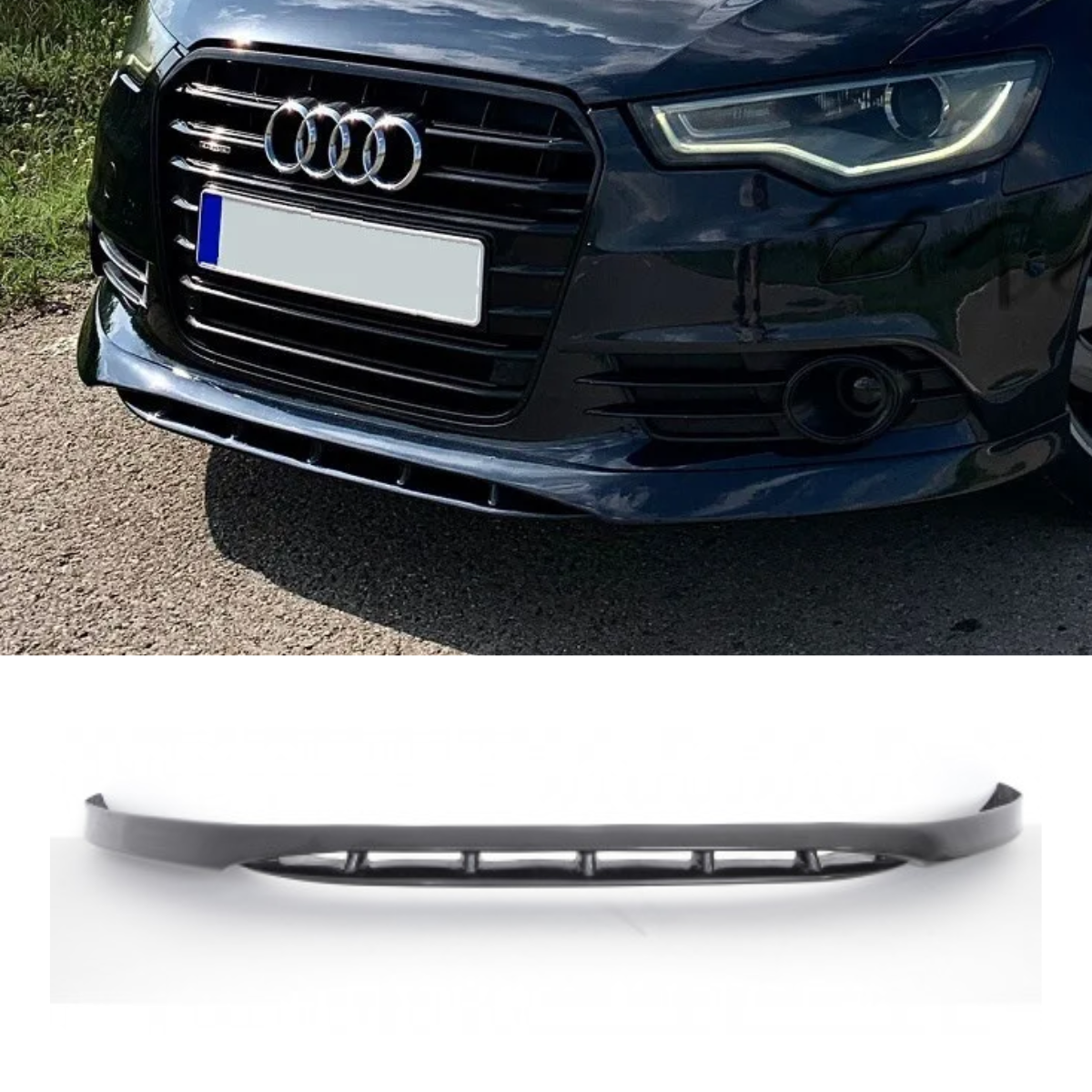 Audi A6 C7 (2011-2014) Front Lip Spoiler Gloss Black