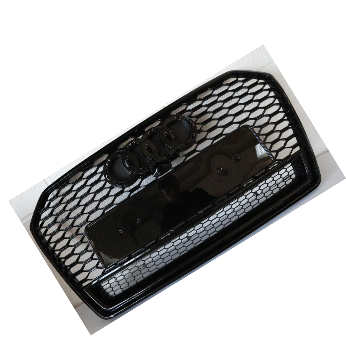 Audi A6 C7 RS6 Style Front Grille - Gloss Black Honeycomb Mesh (2011-2014)