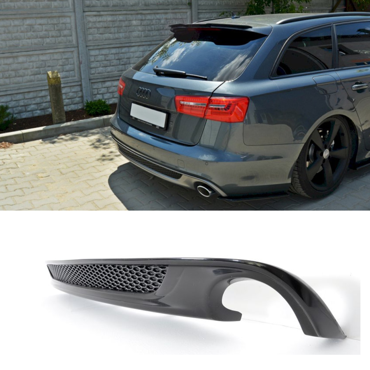 Audi A6 C7 Rear Lip Spoiler Diffuser Sline Look (v.1) (2011-2014)