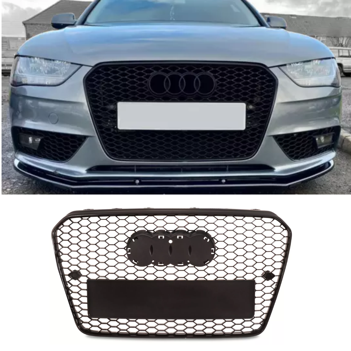 Audi S5 8T (2013-2016) Black RS5 Style Honeycomb Mesh Badgeless Front Grille