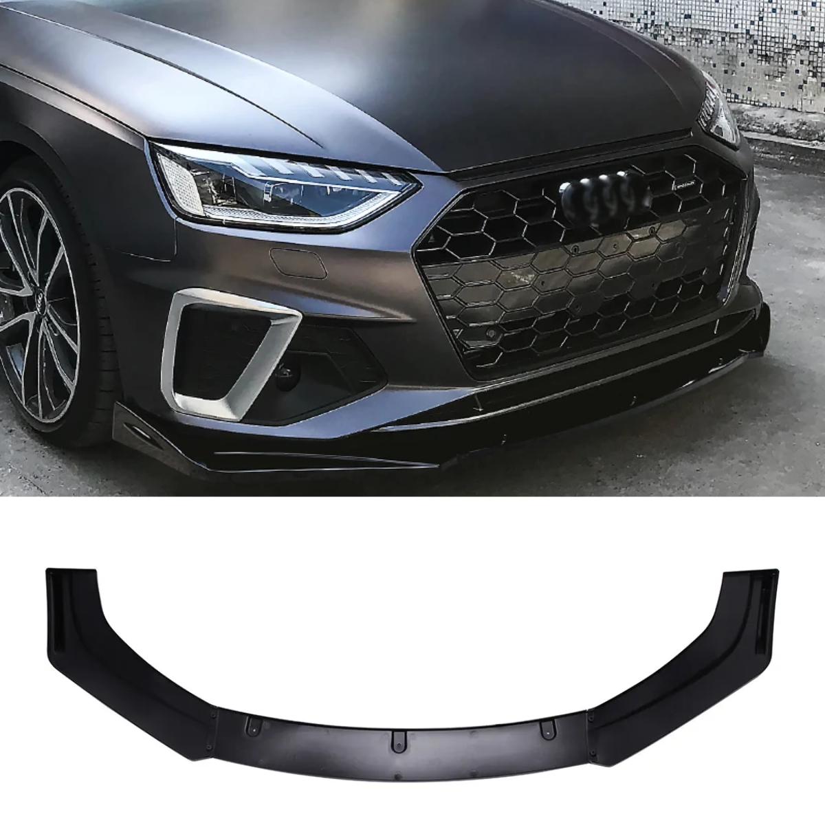 Audi S4 B9 Matte Front Bumper Lip Spoiler Splitter Lower Chin Body Kit