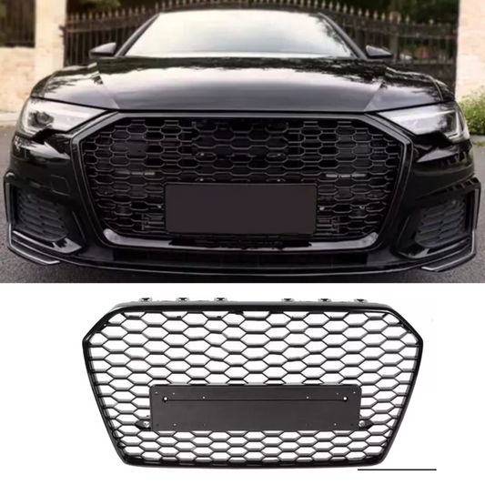 Audi S6 C7 (2015-2018) RS6 Look Gloss Black Grille Grille Badgeless Honeycomb