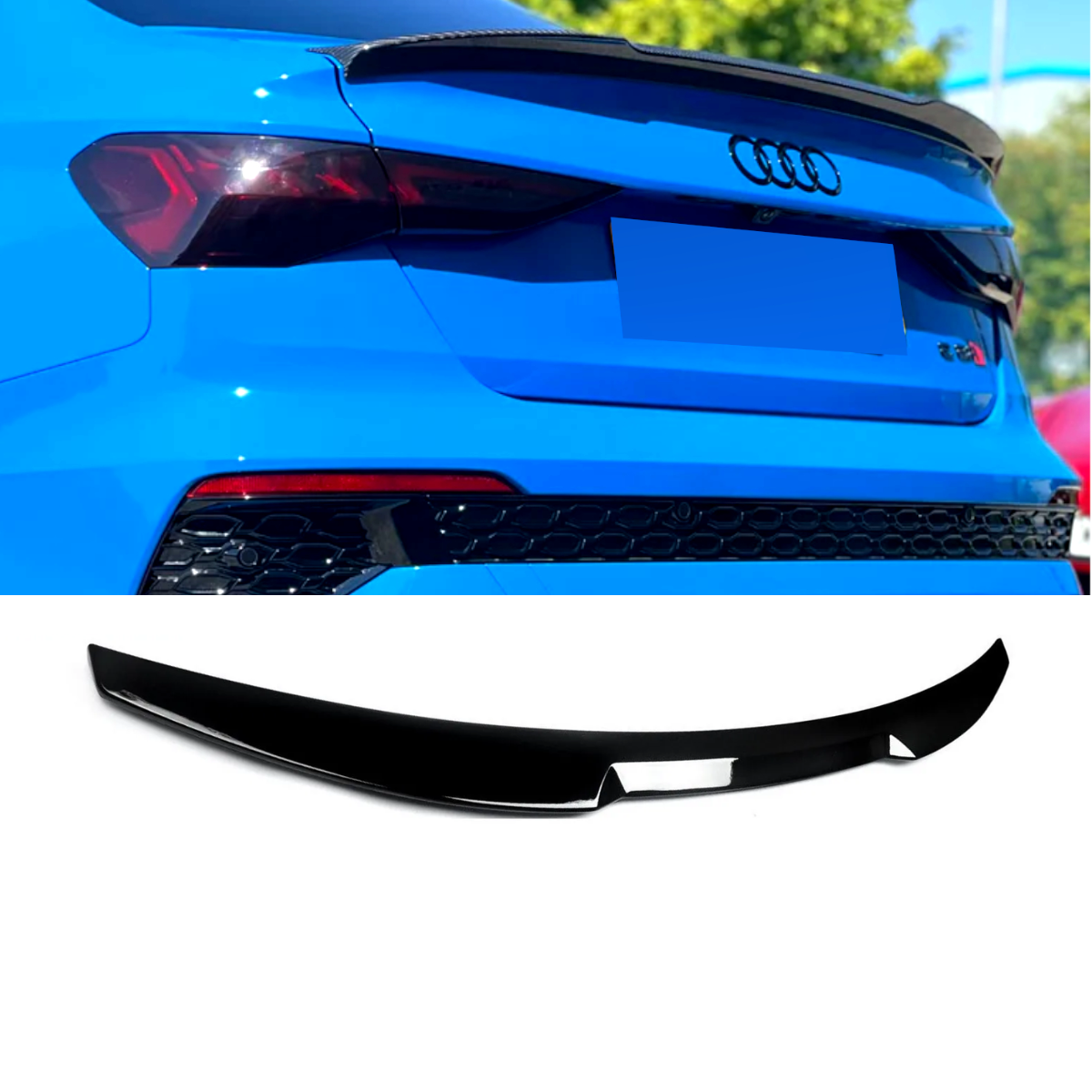 Audi RS3 8Y Saloon (2020+) Rear Gloss Black M4 Style Boot Lip Spoiler Wing