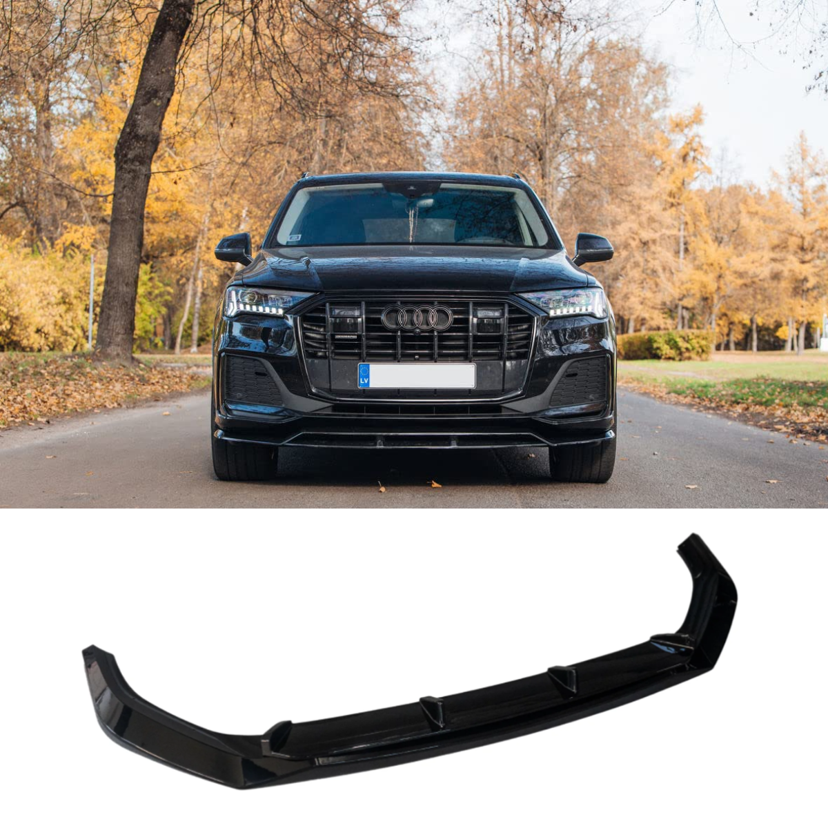 Audi Q7 S Line 4M (2019+) Front Splitter - Gloss Black