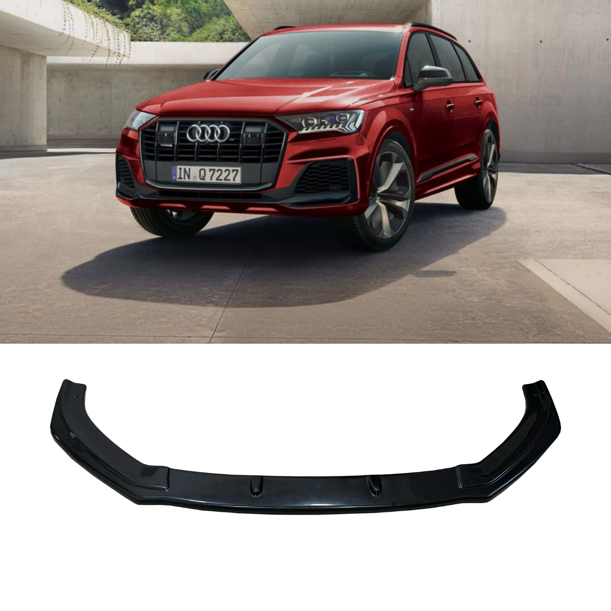 Audi Q7 S-Line MK2 (2019+) Facelift Front Splitter V2 - Gloss Black